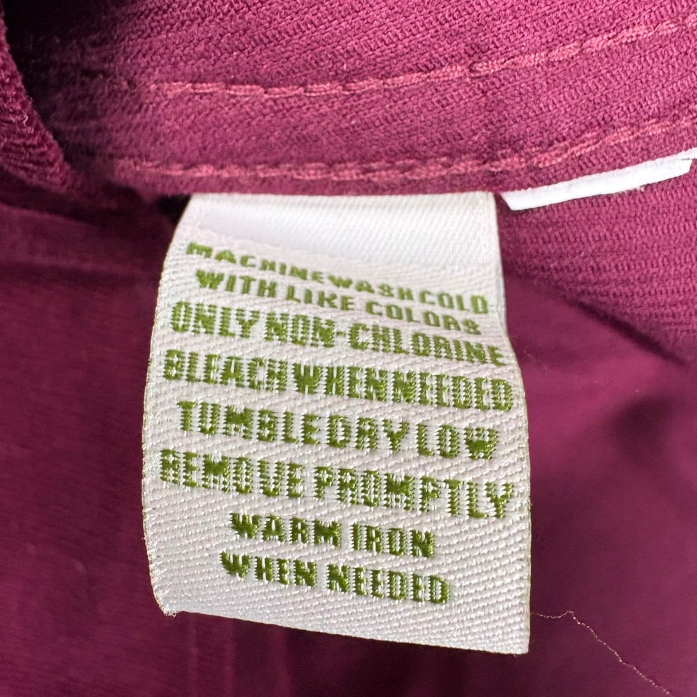 Orvis Button Down Shirt Womens 4 Burgundy Corduroy Long Sleeve Classic Outdoor - Picture 6 of 6